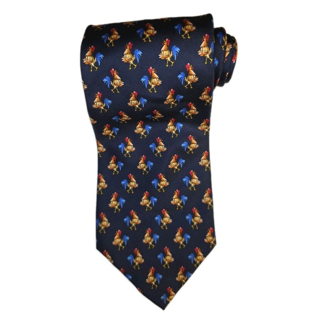 Joseph & Lyman Silk Men's Rooster Crowing Silk Tie 58.5" L 4" W
